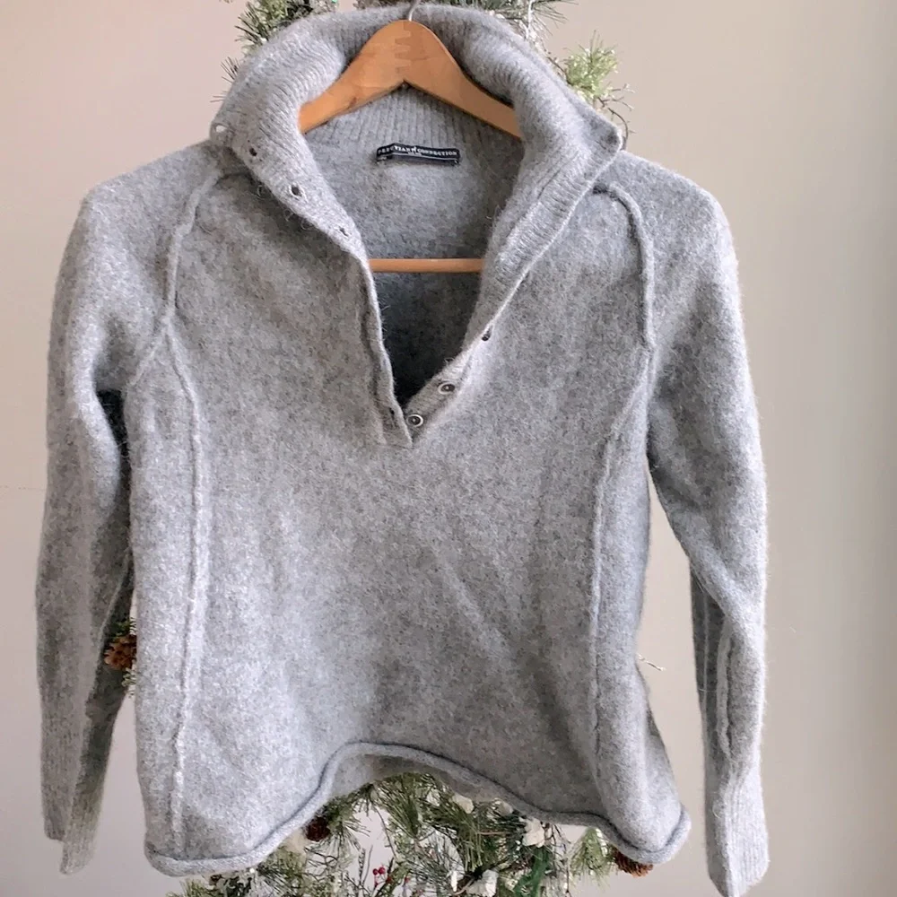 PERUVIAN CONNECTION BABY ALPACA BUTTON UP SWEATER